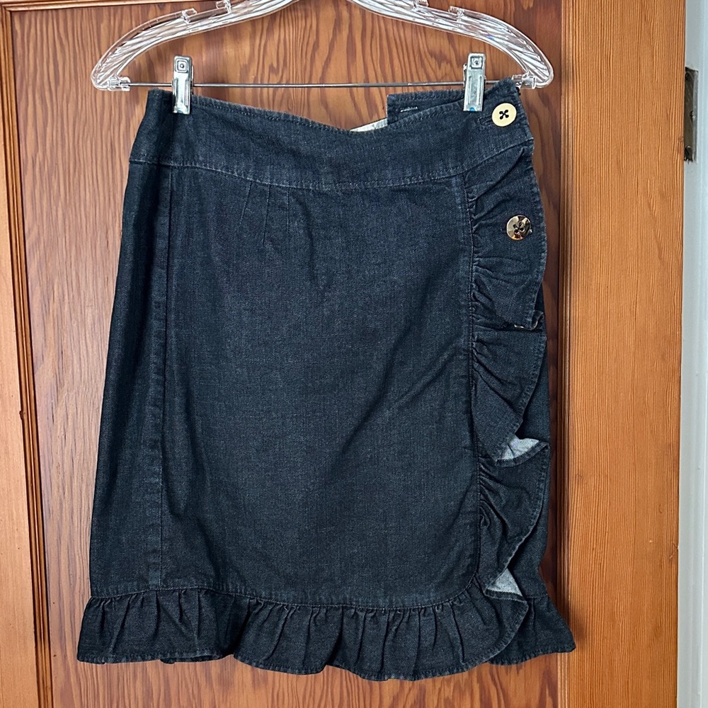 Leifsdottir Black Asymmetrical Ruffle Skirt